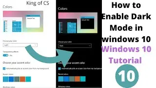 How to Enable Dark Mode in Windows 10 in Urdu | King of CS | 2020 Tutorial #darkmode