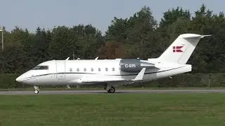 Royal Danish Air Force CL604 C-215 Take Off at Cambridge Airport