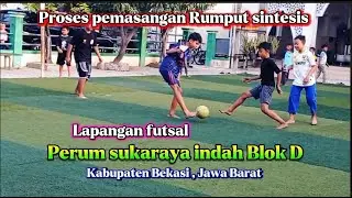 proses pasang rumput sintesis | kabupaten Bekasi