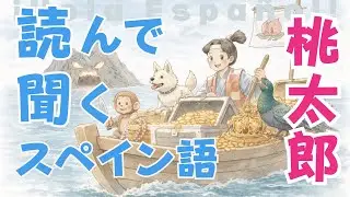 日本の昔話「桃太郎」をスペイン語で聞いて読む