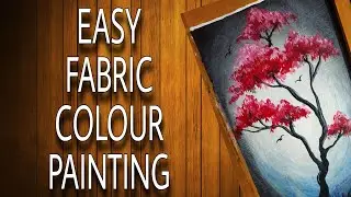 Painting behind the door😀😀/how to use fabric colours to decorate your room👉👉👉👉