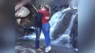 woow Romantic tragedy as ring falls down waterfall during proposal