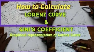 How to Calculate Lorenz Curve and Gini's Coefficient in Hindi II Graphical represent of Lorenz Curve