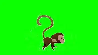 monkey Walking green screen animation effect copyright free ।