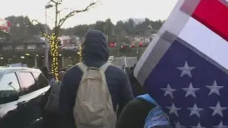 Demonstrators gather outside Portland ICE facility following deadly Minnesota shooting
