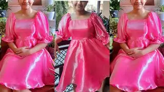 DIY Princes cut Square neckline Puff sleeves Dress Tutorial