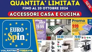 Volantino Eurospin fino al 20 ottobre 🛒 ACCESSORI CASA E CUCINA + OFFERTA SHOCK 🟩⬜️🟥 #anteprima