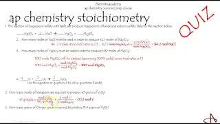 apspc14: ap chemistry stoichiometry quiz