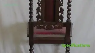 Antique carved oak and red leather upholstered dining chair