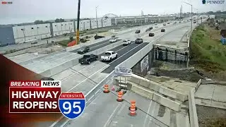 I-95 reopens to traffic with temporary lanes 12 days after collapse, tanker fire