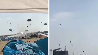 Tents Flying In Tornado At Music Festival