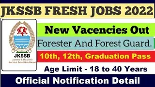 JKSSB Forester And Forest Guard Recruitment 2022.