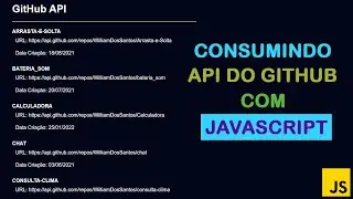 Consumindo API de repositórios do GitHub com JavaScript