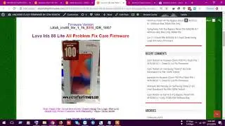 Lava Iris 88 Lite Flash File Firmware | MT6739 8.1 Oreo | Hang Logo & FRP Fix Care Firmware