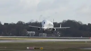 Airbus Beluga A300B4-608ST Super Transporter landing at Hamburg XFW F-GSTA FULL HD 1080p