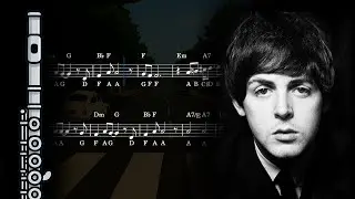 Beatles - Yesterday | Flute Animated Sheet Music & Backing Track | Easy