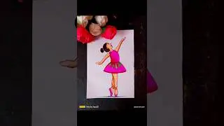How to draw a dancing girl || Ballerina dancing girl drawing easy step by step 😍✨