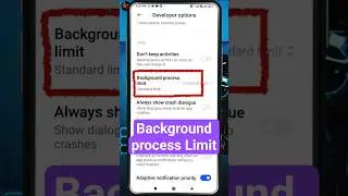 Control Apps Running in Background||Background process Limit #ytshorts #shorts #starttips
