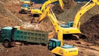 Работа экскаваторов Sumitomo