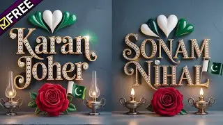 New Ai Name Dps Design | Independence Day Name Dps 2025  Decorated With Oil Lamps And Rose #azadi 