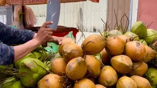 Coconut cutting in Phnom Penh, Cambodia