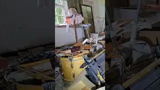 Abandoned Mechanic's House eightees bedroom & back downstairs  #shorts #abandoned  #records #clock