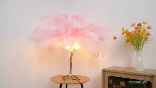 Ostrich Feather Table Lamp