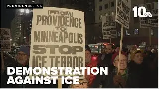 Demonstrators gather in Providence to protest ICE shooting in Minneapolis