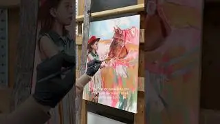 So much pink! Sharing some process on a little retro cowgirl painting.