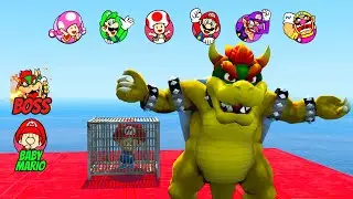 Все персонажи Super Mario пытаются спасти малыша Марио от Боузера.
