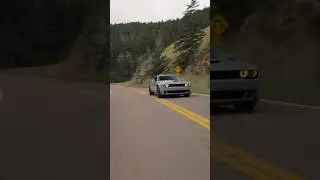 2022 Widebody Dodge Challenger &ndash; Destroyer Gray ripping through Lookout Mountain, CO. #challengersrt