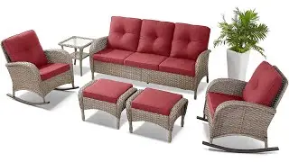 Transform Your Outdoor Space | 6-Piece Patio Rocking Chairs & Couch Set