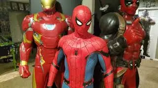 Marvel Display - Deadpool, Ironman, Spiderman, Rocket & Groot
