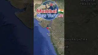 Mumbai to New York flight Route #travel #flightpath #googleearth #flightroute #airplane #vietnamairl