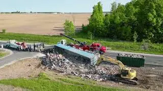 Overturned Garbage truck - Strathroy, Ontario May 29th 2023