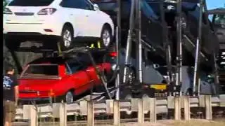 Noon: Semi car hauler fire