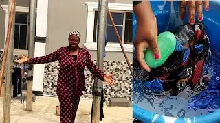 WASHING MY CLOTHES WITH MY HANDS IN MY COMPOUND FOR THE FIRST TIME