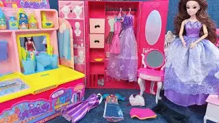6 Minutes Satisfying with Unboxing wardrobe and washstand Playset ASMR | Review Toys