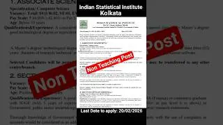 WB Non Teaching Post ISI Kolkata