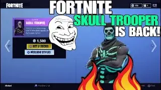 SKULL TROOPER'S BACK! WITH A GLIDER *NEW* PICKAXE & GLOWING CUSTOM STYLES!! - FORTNITE BATTLE ROYALE