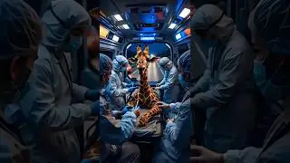 Pregnant giraffe 🦒 rescued by doctor from highway@humanity #GiraffeRescue #PregnantGiraffe #Wildlife