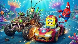 SpongeBob vs Plankton : The Ultimate Underwater Race 🌊🏁💥| Funny SpongeBob Animation