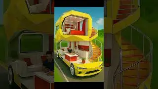 A Bright Yellow Two‑story Futuristic Mobile Home with Geometric #DreamRideAi