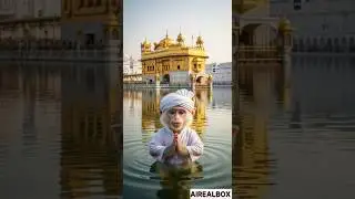 Golden Temple Vibes | Cute Monkey Doing Holy Dip | Waheguru 🙏 #Shorts
