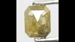 0.62 CT Emerald Shape Loose Diamond 5 MM Natural Green color Rustic Diamond