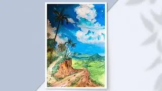 How to Paint Asian Countryside Landscapes | Easy Step-by-Step Acrylic Tutorial #painting