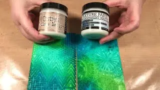 Distress Spray Stain, Distress Oxides and Gloss Sprays over many wet embossing Pastes!