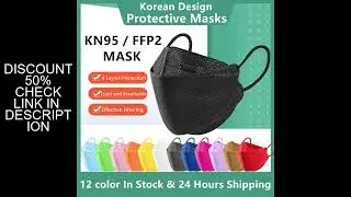 10-100PCS mascarillas FFP2 Face Mask CE Approved FPP2 Disposable KN95 KF94 Facial Mouth Black Fish M