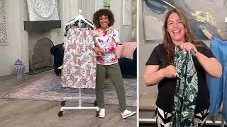 Denim & Co. Linen Blend Midi Skirt with Pockets on QVC