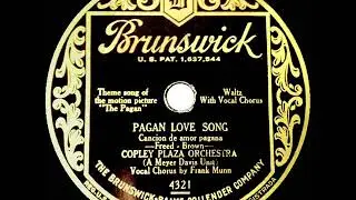 1929 HITS ARCHIVE: Pagan Love Song - Copley Plaza Orchestra (Frank Munn, vocal)